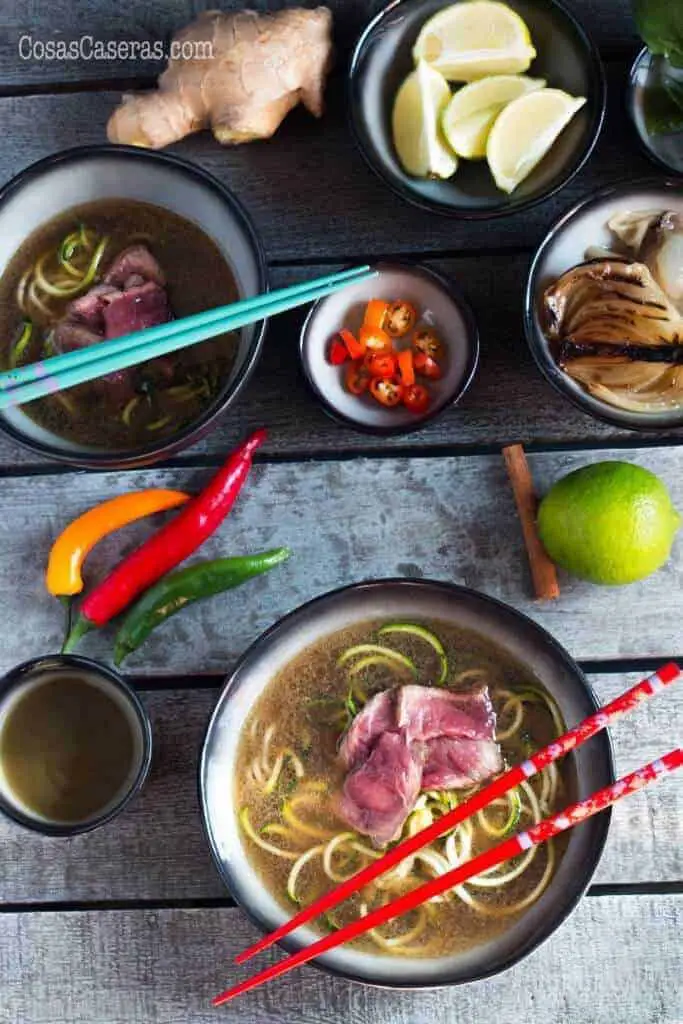 Paleo Pho (Vietnamese Soup with Zucchini Noodles)