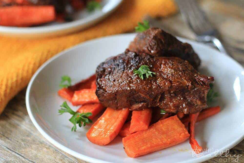 Tender Juicy Balsamic Braised Beef Short Ribs in a Crock Pot