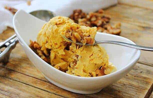 Pumpkin Walnut Laced Ice Cream