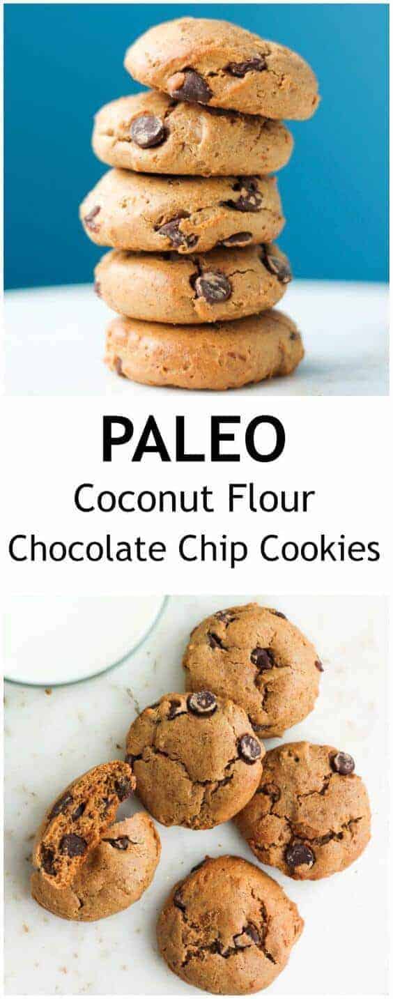 Paleo Coconut Flour Chocolate Chip Cookies