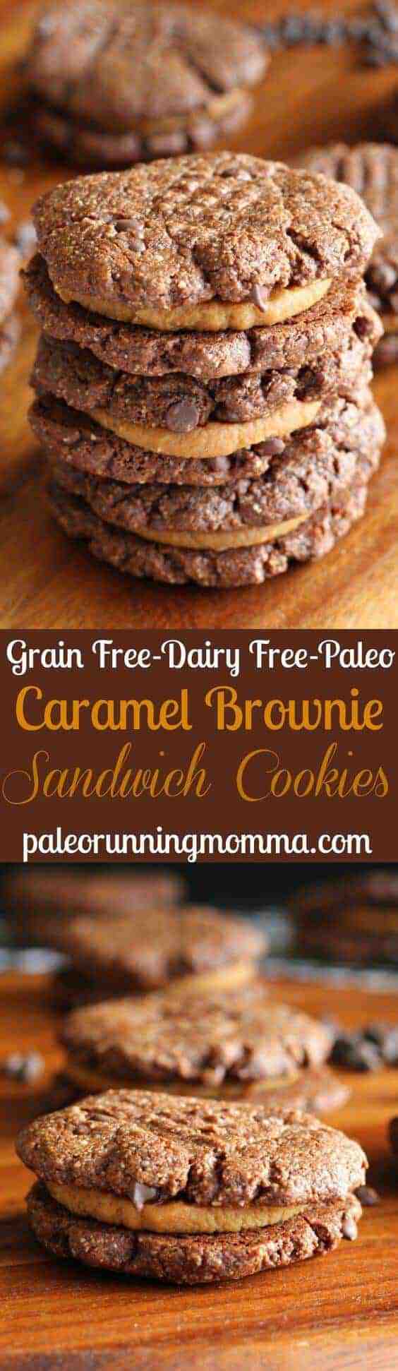 Paleo Caramel Brownie Sandwich Cookies