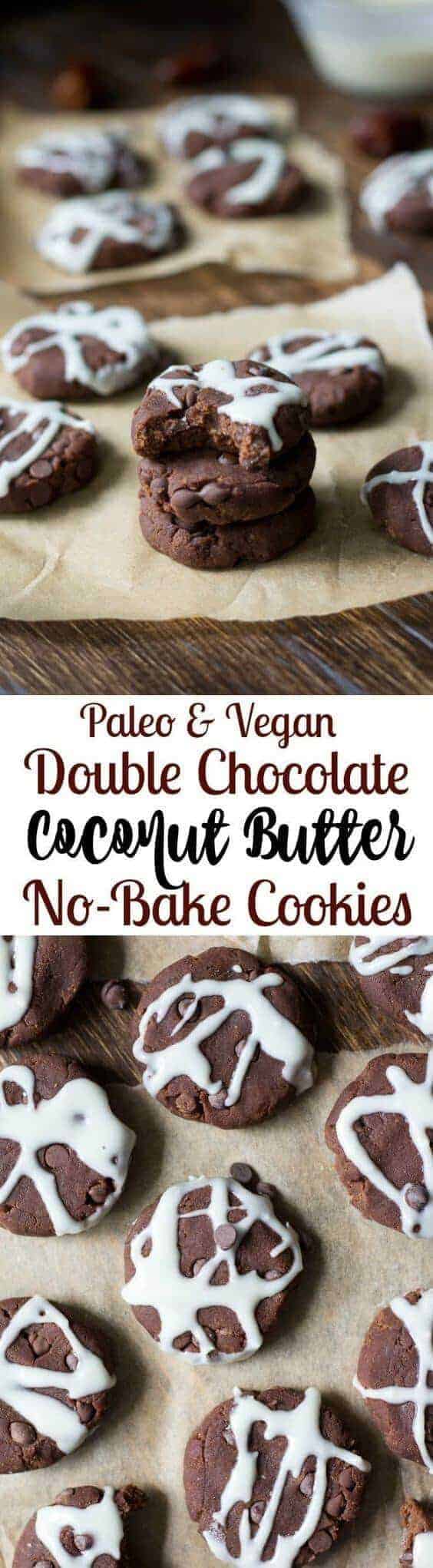 Chocolate Coconut Butter No-Bake Paleo Cookies