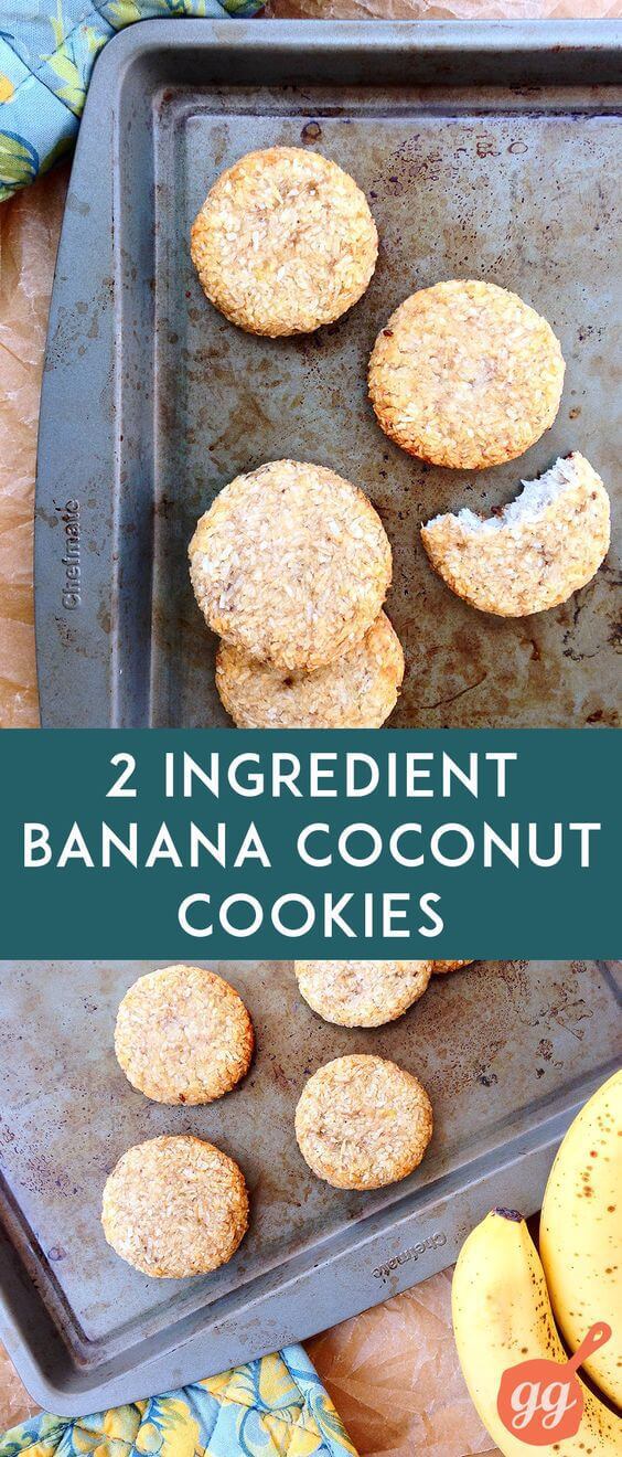 2 Ingredient Paleo Banana Coconut Cookies