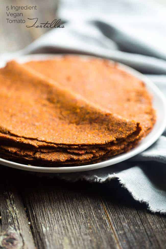 Gluten Free Tortilla Recipe with Sun-dried Tomatoes (Paleo + Vegan)