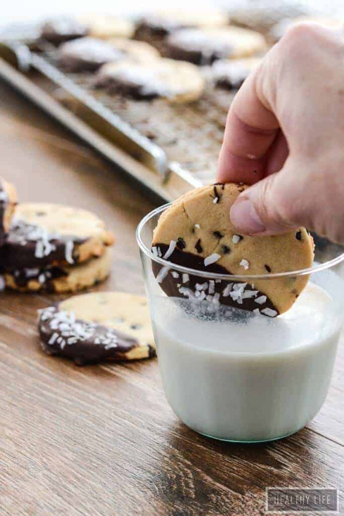 Double Chocolate Coconut Shortbread Cookies