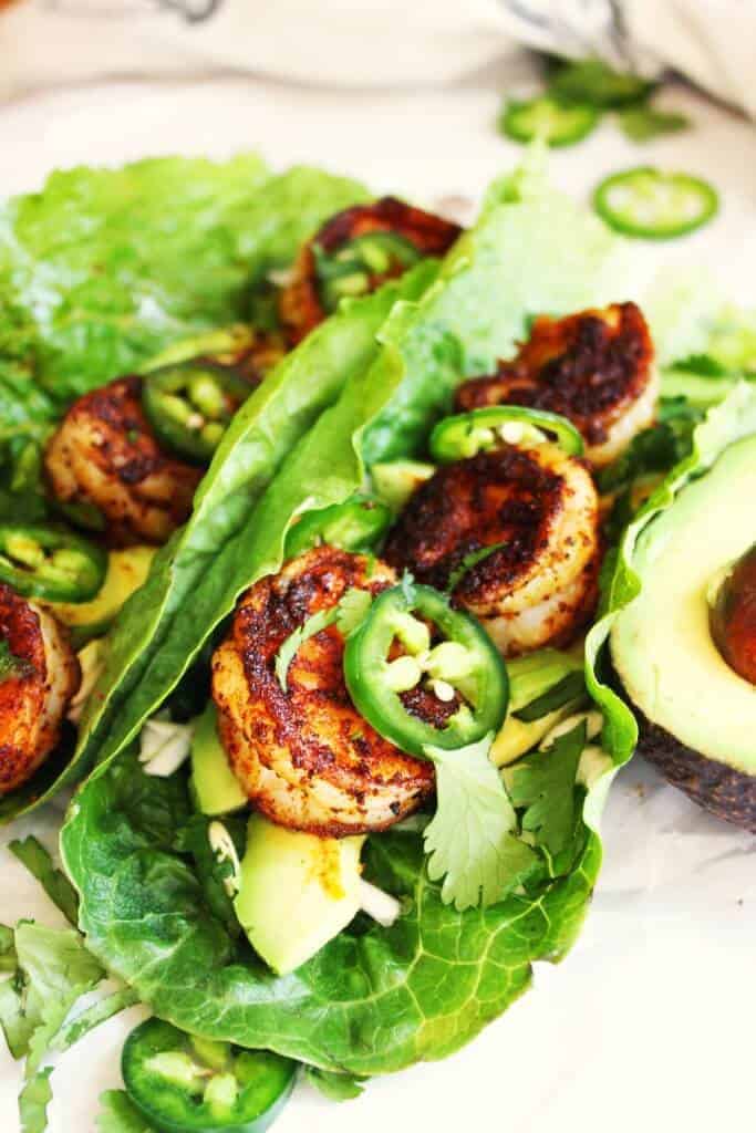 Spicy Shrimp and Avocado Lettuce Wraps