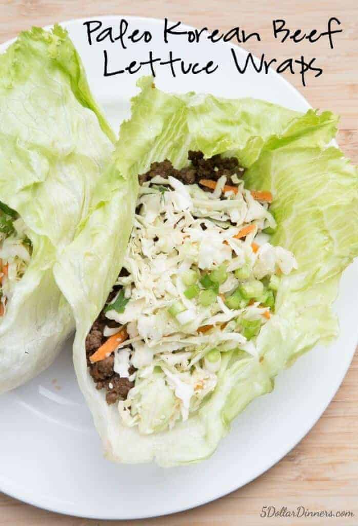 Korean Beef Lettuce Wraps with Slaw