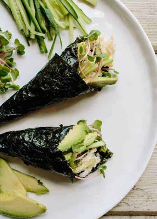 Crab & Avocado Hand Rolls (Temaki)