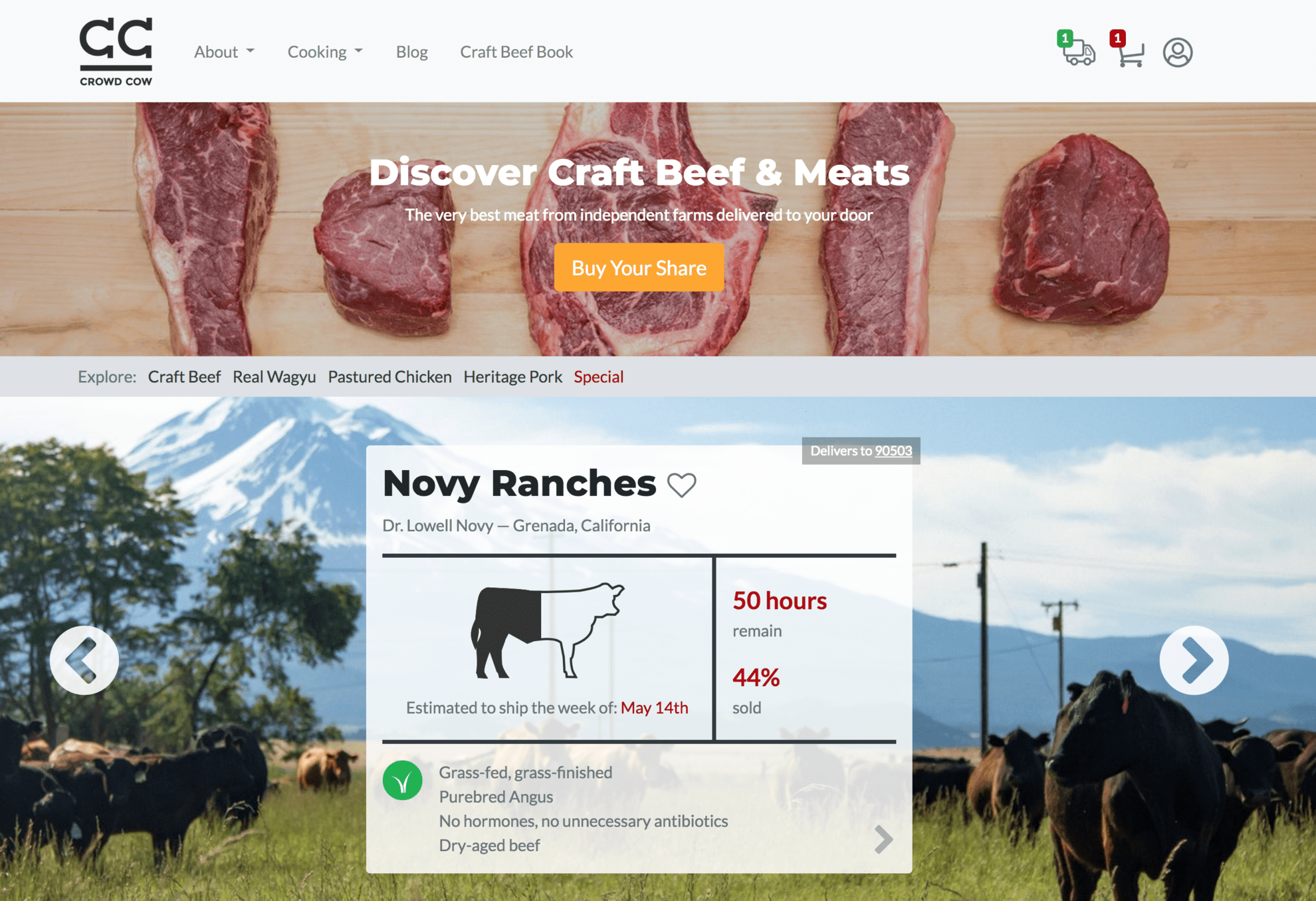 Crowd Cow website